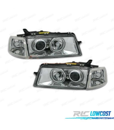 FAROS PARA OPEL VECTRA A 88-95 OJOS ANGEL FONDO CROMO