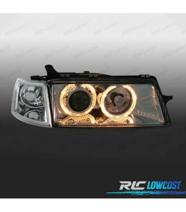 FAROS PARA OPEL VECTRA A 88-95 OJOS ANGEL FONDO CROMO