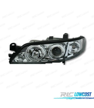 FAROS PARA OPEL VECTRA B 96-98 OJOS ANGEL FONDO CROMO