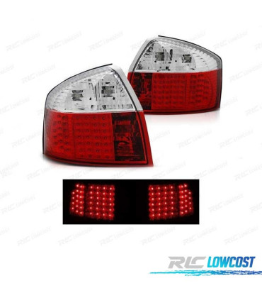 PILOTOS LED AUDI A4 B6 00-04 ROJO CROMO