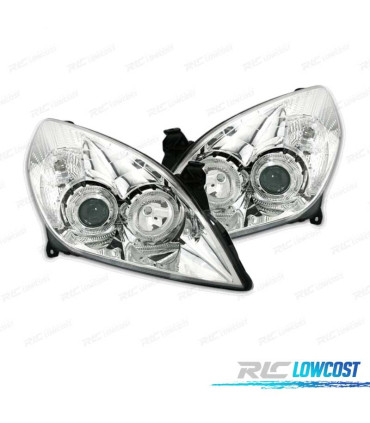 FAROS PARA OPEL VECTRA C 05-08, SIGNUM 05-08 OJOS ANGEL FONDO CROMO