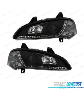 FAROS PARA OPEL TIGRA 95-03 LUZ DIURNA LED FONDO NEGRO