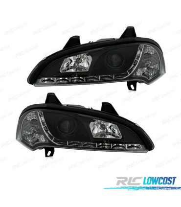 FAROS PARA OPEL TIGRA 95-03 LUZ DIURNA LED FONDO NEGRO