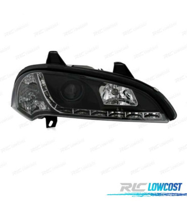 FAROS PARA OPEL TIGRA 95-03 LUZ DIURNA LED FONDO NEGRO