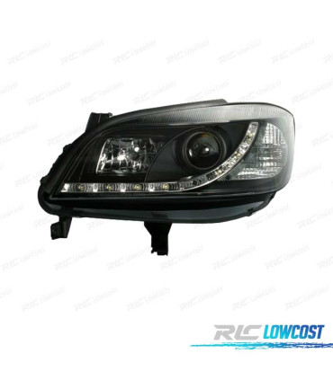 FAROS PARA OPEL ZAFIRA 99-05 LUZ DIURNA LED FONDO NEGRO