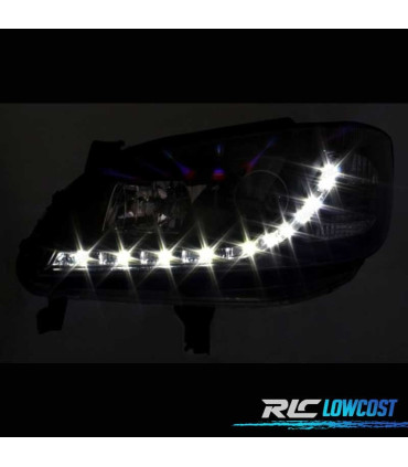 FAROS PARA OPEL ZAFIRA 99-05 LUZ DIURNA LED FONDO NEGRO