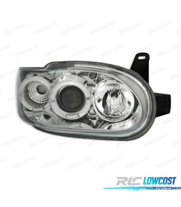 FAROS PARA FORD ESCORT 95-00 OJOS ANGEL FONDO CROMO