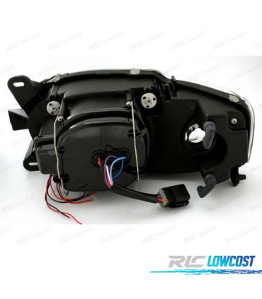 FAROS PARA FORD ESCORT 95-00 OJOS ANGEL FONDO CROMO