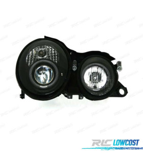 FAROS MERCEDES CLASE CLK W208 98-02 OJOS ANGEL FONDO NEGRO