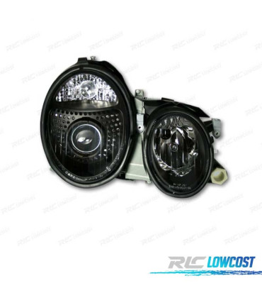 FAROS MERCEDES CLASE CLK W208 98-02 LUPA FONDO NEGRO