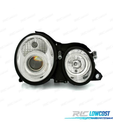FAROS PARA MERCEDES CLASE CLK W208 98-02 OJOS ANGEL FONDO CROMO