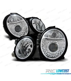 FAROS PARA MERCEDES CLASE CLK W208 98-02 LUPA FONDO CROMO