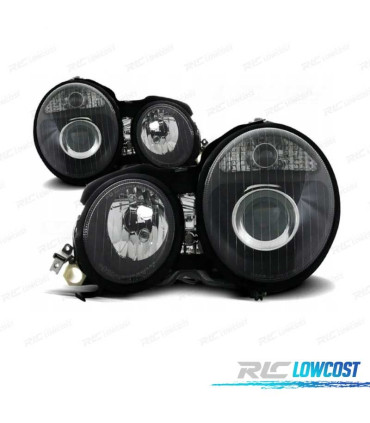 FAROS MERCEDES CLASE E W210 95-99 FONDO NEGRO