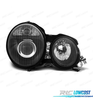 FAROS MERCEDES CLASE E W210 95-99 FONDO NEGRO