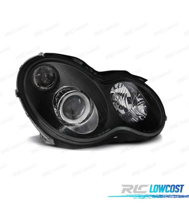 FAROS PARA MERCEDES CLASE C W203 00-04 FONDO NEGRO