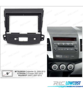 MARCO GRIS OSCURO RADIO 2-DIN 9" PARA CITROEN C-CROSSER MITSUBISHI OUTLANDER XL PEUGEOT 4007