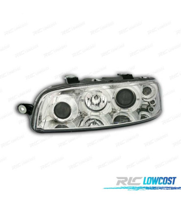 FAROS FIAT PUNTO 99-03 OJOS ANGEL FONDO CROMO