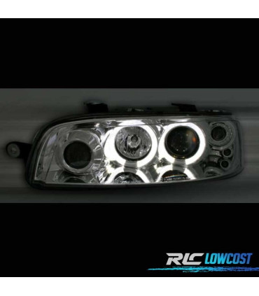 FAROS FIAT PUNTO 99-03 OJOS ANGEL FONDO CROMO