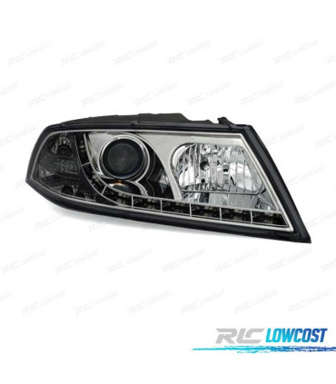 FAROS SKODA OCTAVIA 05-08 LUZ DIURNA LED FONDO CROMO
