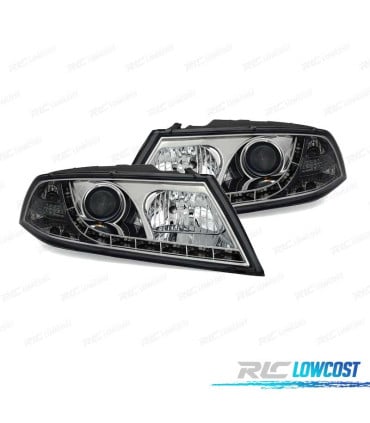 FAROS SKODA OCTAVIA 05-08 LUZ DIURNA LED FONDO CROMO