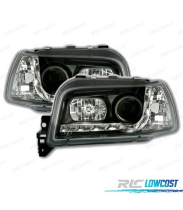 FAROS RENAULT CLIO 92-97 LUZ DIURNA LED FONDO NEGRO