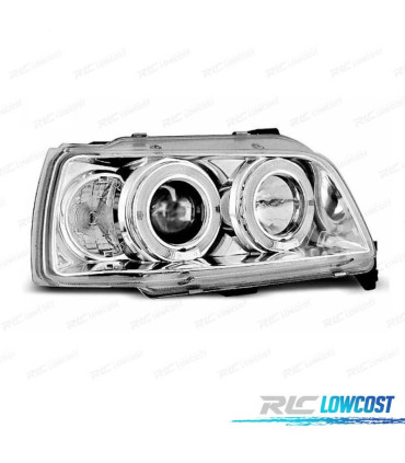 FAROS RENAULT CLIO 90-95 OJOS ANGEL FONDO CROMO