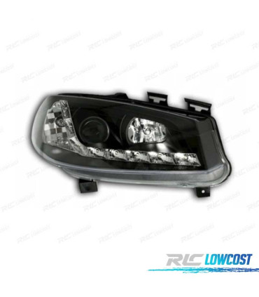 FAROS RENAULT MEGANE 02-05 LUZ DIURNA LED FONDO NEGRO