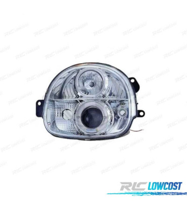 FAROS RENAULT TWINGO 93-07 OJOS ANGEL FONDO CROMO