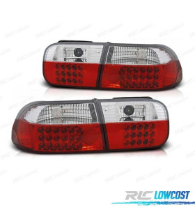 PILOTOS HONDA CIVIC 91-95 LED ROJO CROMO