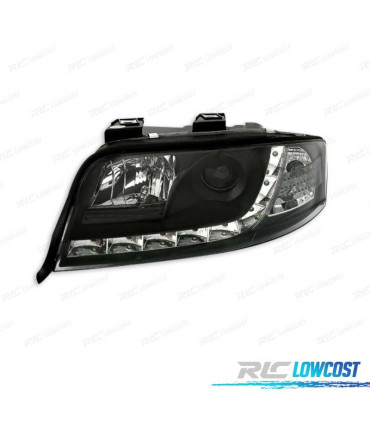 FAROS AUDI A6 4B 01-04 LUZ DIURNA LED FONDO NEGRO