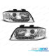 FAROS AUDI A6 4B 01-04 LUZ DIURNA LED FONDO CROMO