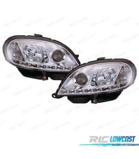 FAROS CITROEN SAXO 99-04 LUZ DIURNA LED FONDO CROMO