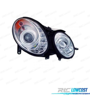 FAROS MERCEDES CLASE E W211 06-09 LUZ DIURNA FONDO CROMO