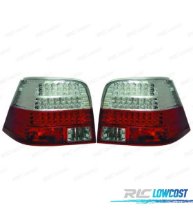 PILOTOS VOLKSWAGEN VW GOLF 4 97-03 LED ROJO CROMO