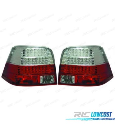PILOTOS VOLKSWAGEN VW GOLF 4 97-03 LED ROJO CROMO