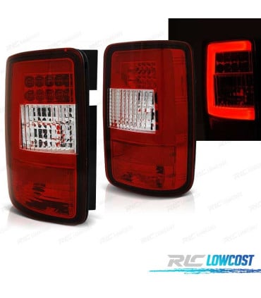 PILOTOS VOLKSWAGEN VW CADDY 04-15 LED ROJO CROMO