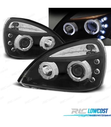 FAROS PARA RENAULT CLIO 01-05 OJOS ANGEL FONDO CCFL NEGRO