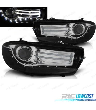FAROS PARA VOLKSWAGEN VW SCIROCCO 08-14 LUZ DIURNA CROMO NEGRO