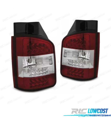 PILOTOS PARA VOLKSWAGEN VW TRANSPORTER T5 1P 03-09 LED ROJO CROMO