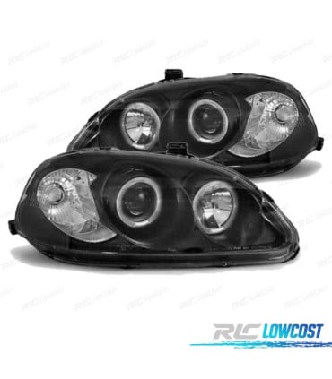 FAROS HONDA CIVIC 96-98 OJOS ANGEL FONDO NEGRO