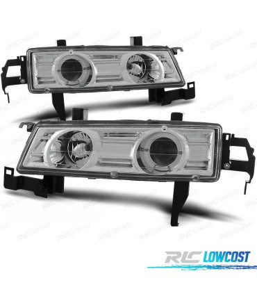 FAROS HONDA PRELUDE 92-96 OJOS ANGEL FONDO CROMO