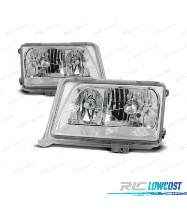 FAROS MERCEDES CLASE E W124 93-95 FONDO CROMO