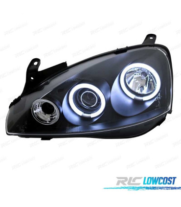 FAROS OPEL CORSA C 00-06 OJOS ANGEL CCFL FONDO NEGRO