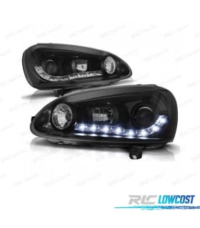 FAROS VOLKSWAGEN VW GOLF MK5 03-08 FONDO NEGRO LUZ DIURNA LED