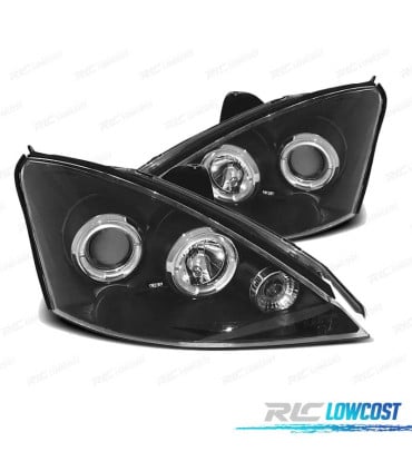 FAROS FORD FOCUS 98-01 OJOS ANGEL LED FONDO NEGRO