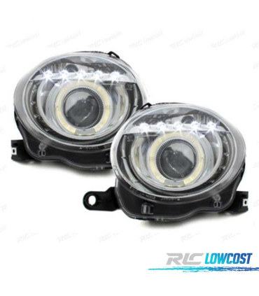 FAROS FIAT 500 07-15 LUZ DIURNA OJOS ANGEL FONDO CROMO