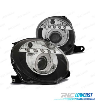 FAROS FIAT 07-15 LUZ DIURNA OJOS ANGEL FONDO NEGRO