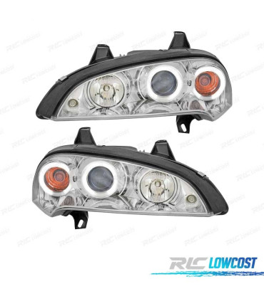 FAROS OPEL TIGRA 95-03 OJOS ANGEL CCFL FONDO CROMO