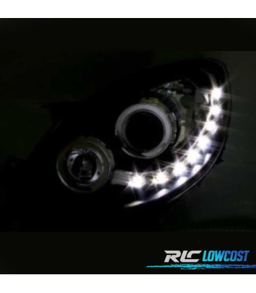FAROS RENAULT TWINGO 07-11 LUZ DIURNA LED FONDO NEGRO