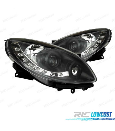 FAROS RENAULT TWINGO 07-11 LUZ DIURNA LED FONDO NEGRO